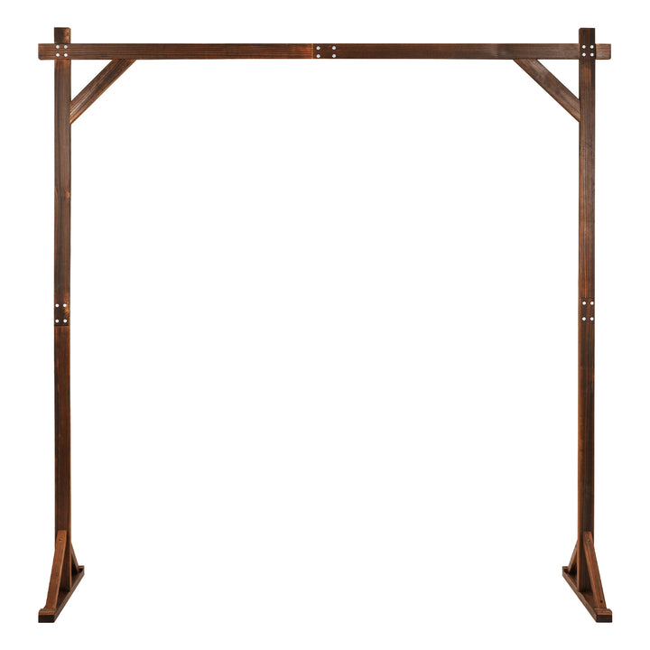 Giantex Wooden Wedding Arch for Ceremony, 7.2 FT Square Solid Wood Arbor for Wedding Backdrop Stand