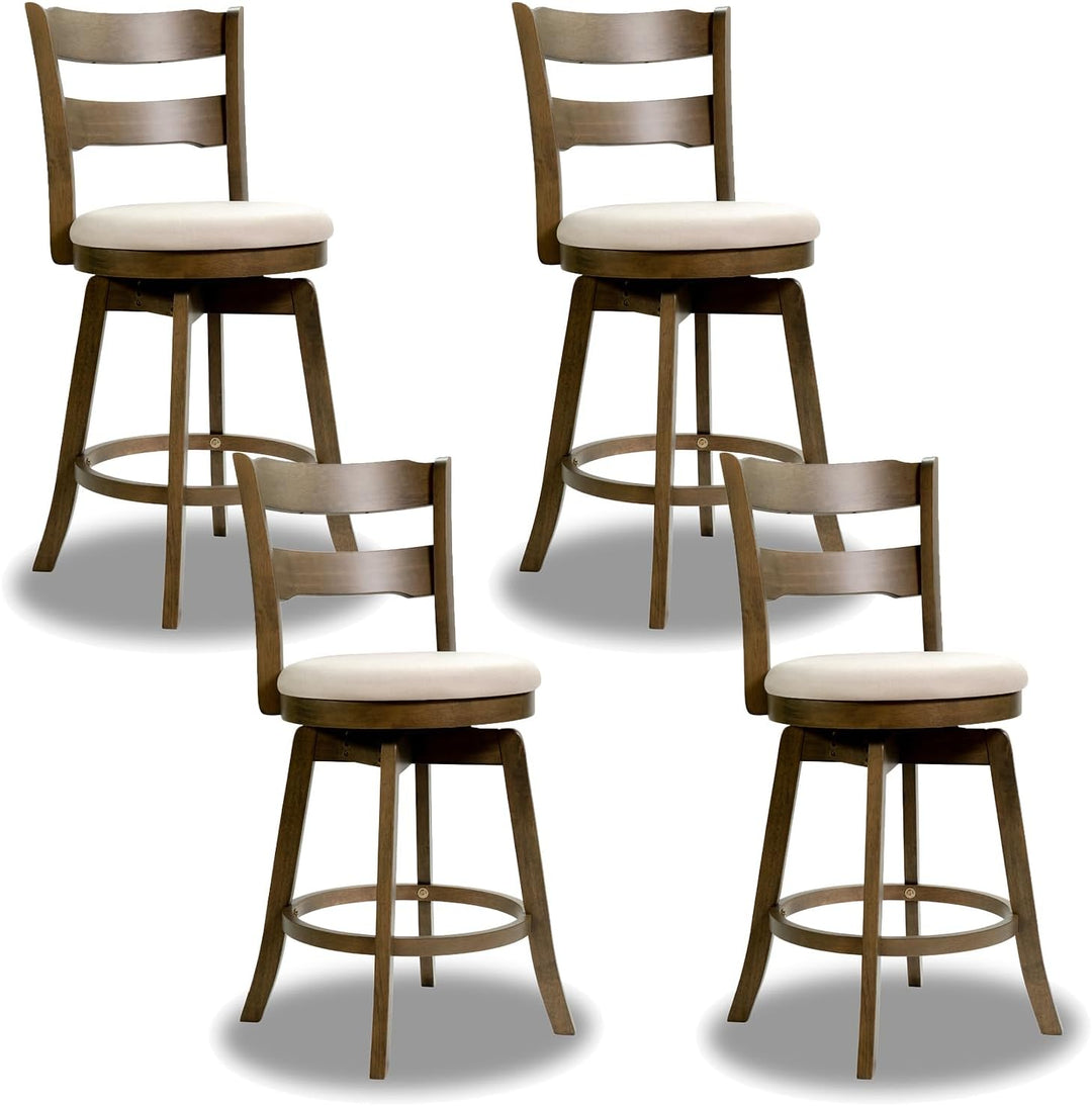 Giantex 25" Swivel Bar Stools Set of 2/4 with Fabric Upholstered Seat