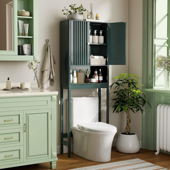 Giantex Over The Toilet Storage Cabinet with Fluted Doors