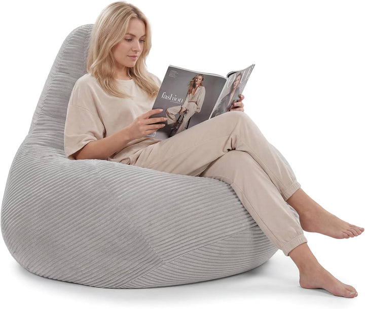 Giantex Bean Bag Chair for Adults | Accent Lazy Sofa with Skin-Friendly Corduroy Cover &amp; Soft Sponge Filling