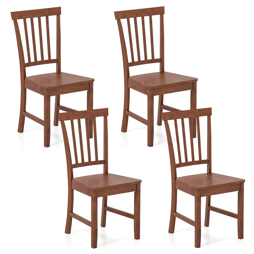 Giantex Set of 4/ 2 Dining Room Side Chair w/High Slat Back, Wood Legs