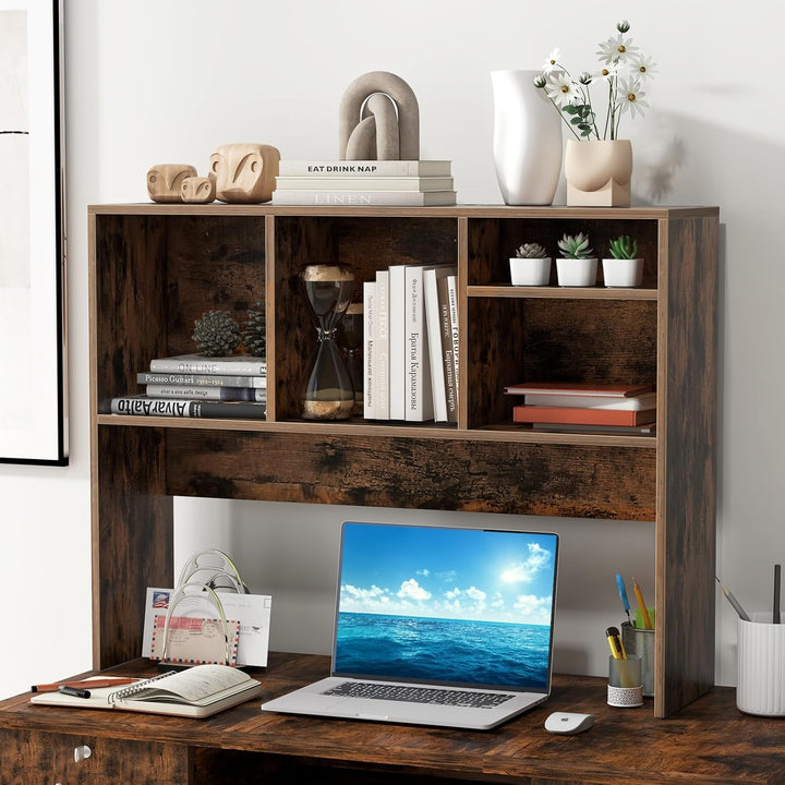 Countertop Storage Hutch with 4 Shelves for Computer Desk