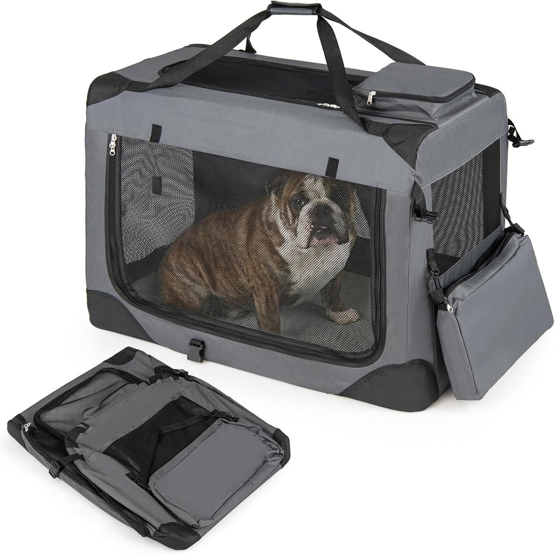 Giantex Folding Soft Dog Crate with 5-Sided Mesh