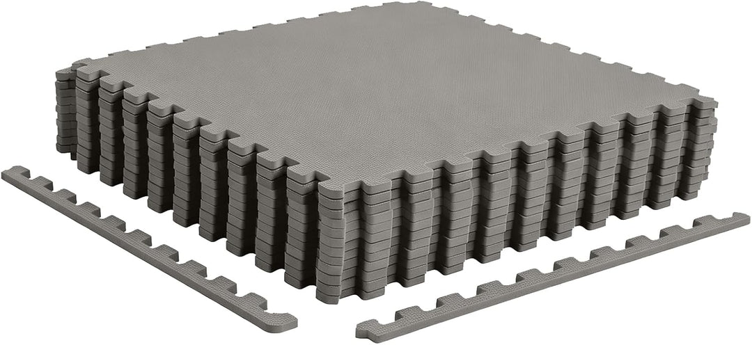 Giantex 12 PCS/ 24 PCS Interlocking Exercise Mat with Borders
