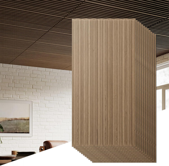 Giantex 12/24 Pack Fluted PVC Wall Panels