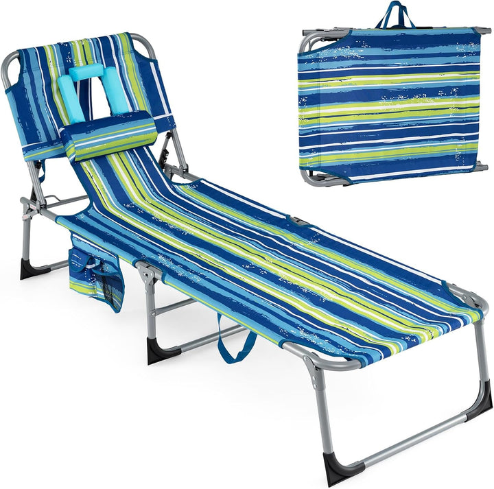 Giantex Tanning Chair with Face Arm Holes Folding Chair