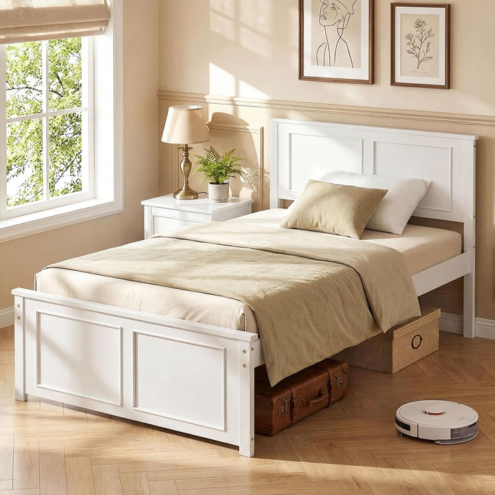 Giantex Wood Queen/Full/Twin Size Farmhouse Solid Platform Bed