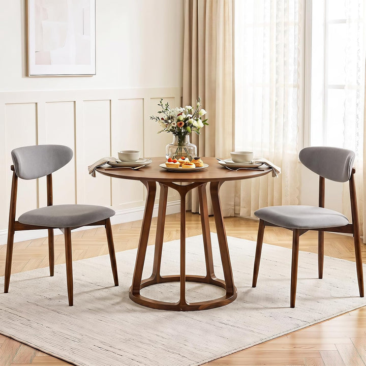 Giantex Modern Upholstered Wooden Dining Chairs with Fabric Padded Seat (2/4)