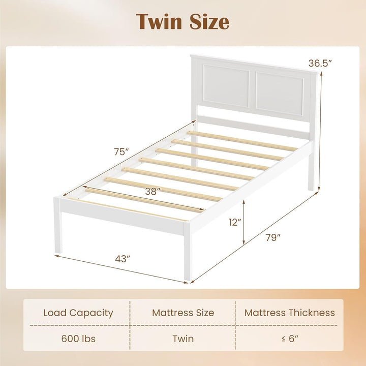 Giantex Wood Queen/Full/Twin Size Bed Frame with Wooden Slat Support