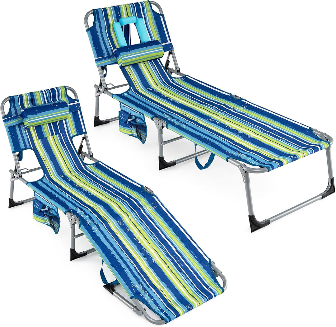 Giantex Tanning Chair with Face Arm Holes Folding Chair