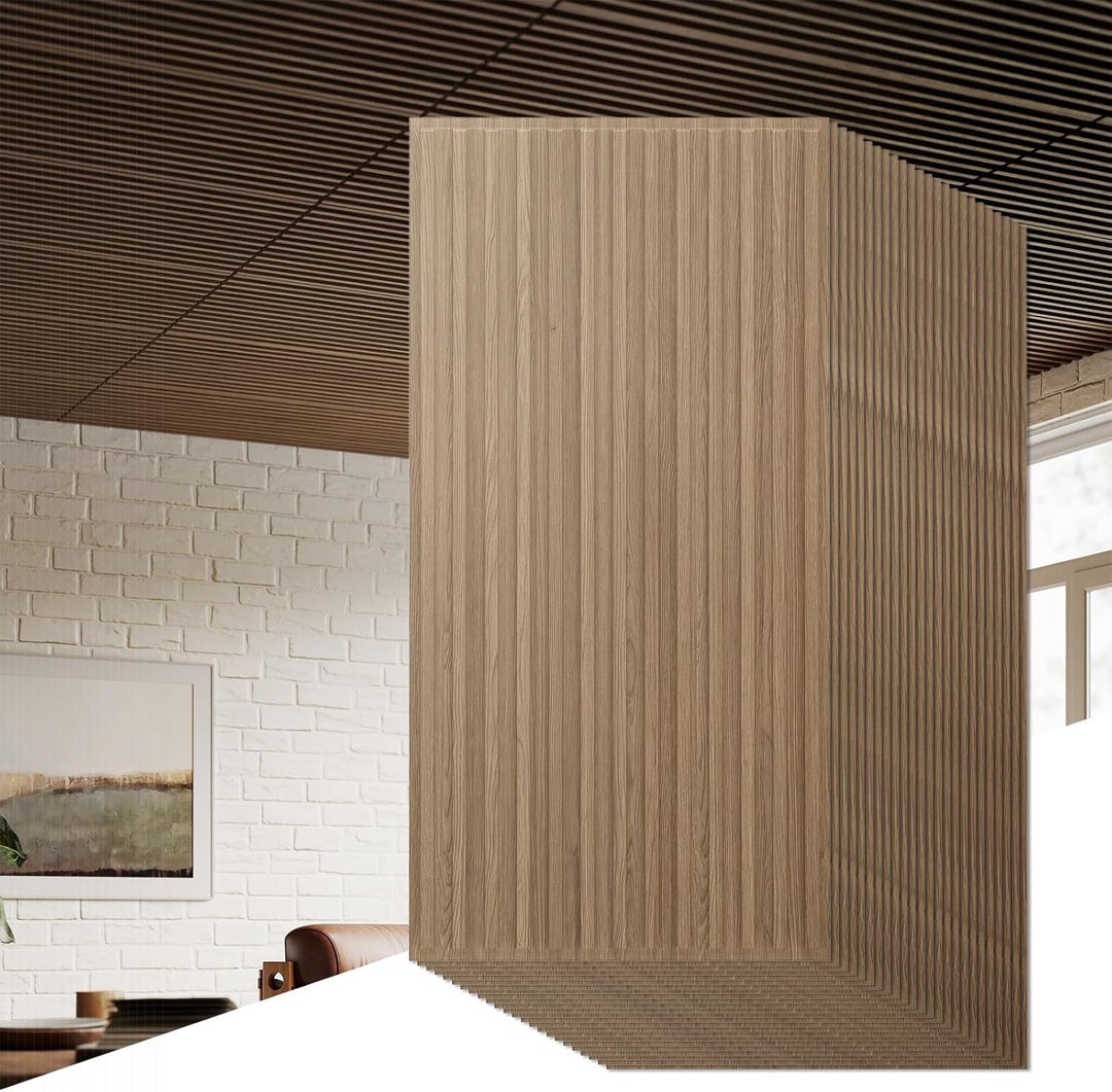 Giantex 12/24 Pack Fluted PVC Wall Panels