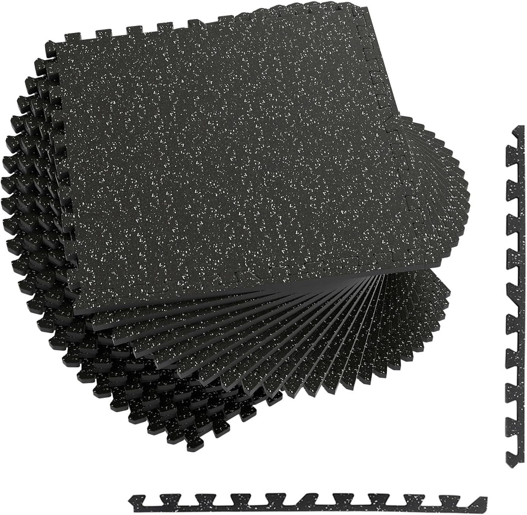 Giantex 12-Pack Interlocking Rubber Gym Floor Mats 0.79'' Thick 24''x24'' Puzzle Tiles