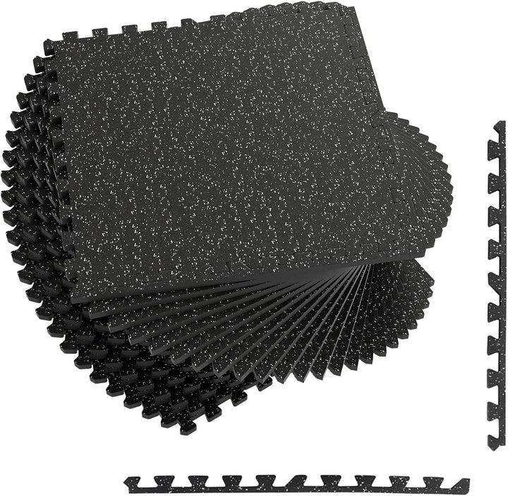 Giantex 12-Pack Interlocking Rubber Gym Floor Mats 0.79'' Thick 24''x24'' Puzzle Tiles