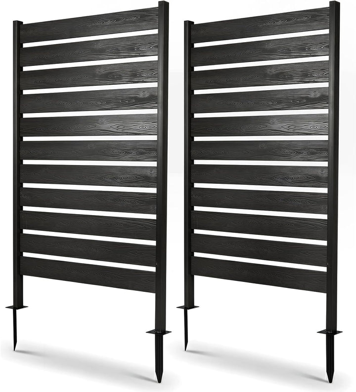 Giantex 37" W x 61" H Outdoor Privacy Fence Screen with Ground Stakes &amp; Base Feet (1/2)