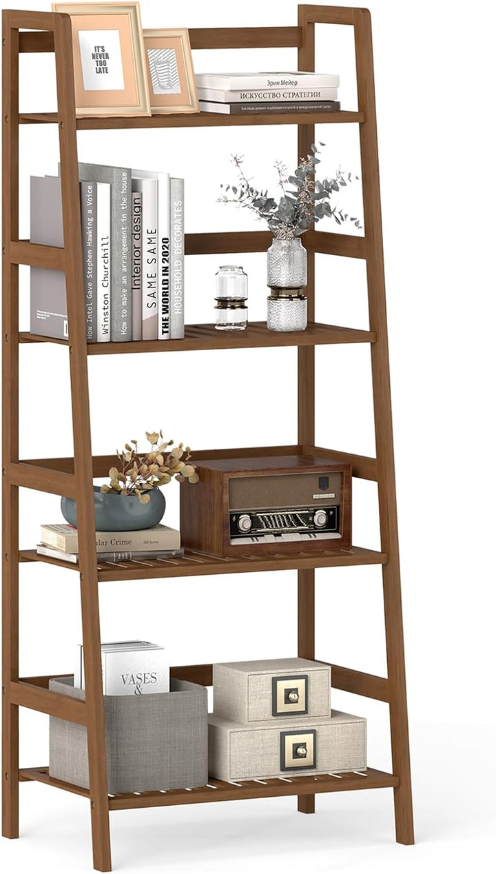 4-Tier Ladder Shelf Plant Stand | Bamboo Flower Pots Holder