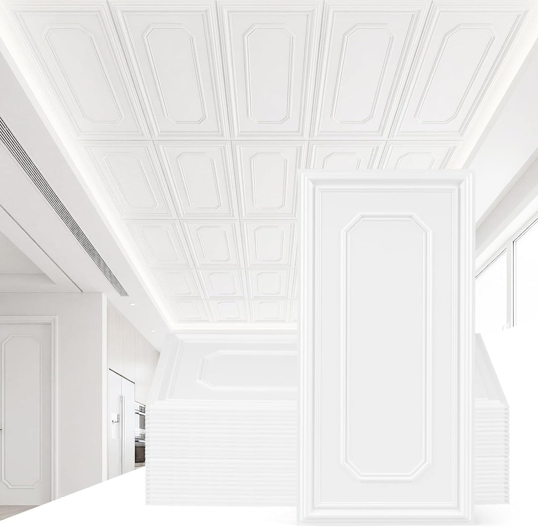 Giantex 12/24 Pack PVC Wall Panels with Raised Design
