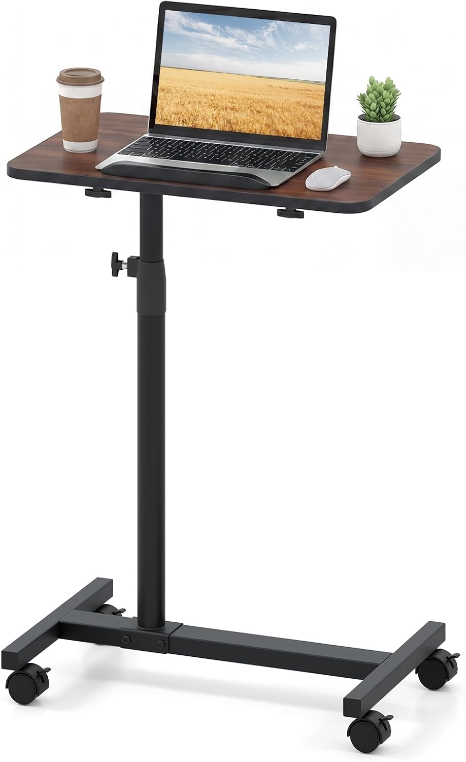 Giantex Overbed Table with Wheels Medical Adjustable Bedside Table