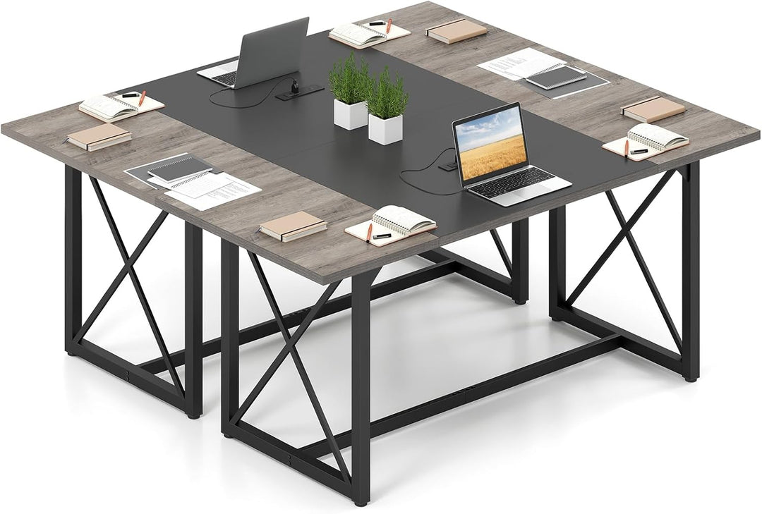 Giantex 6FT Large Rectangle Conference Table with Power Outlets (1/2)