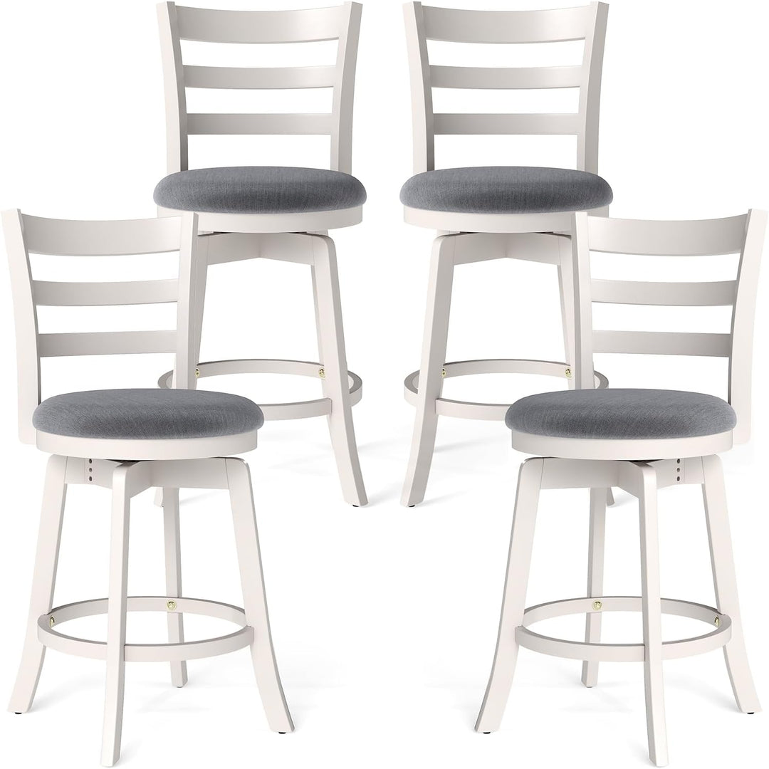 Giantex 25" Counter Height Stools Set of 2/4 with Fabric Upholstered Seat
