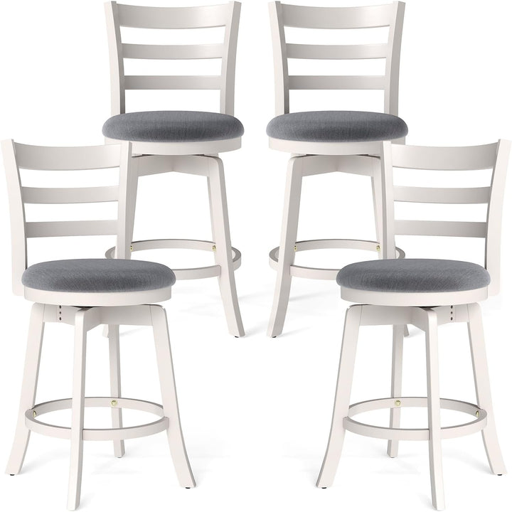 Giantex 25" Counter Height Stools Set of 2/4 with Fabric Upholstered Seat