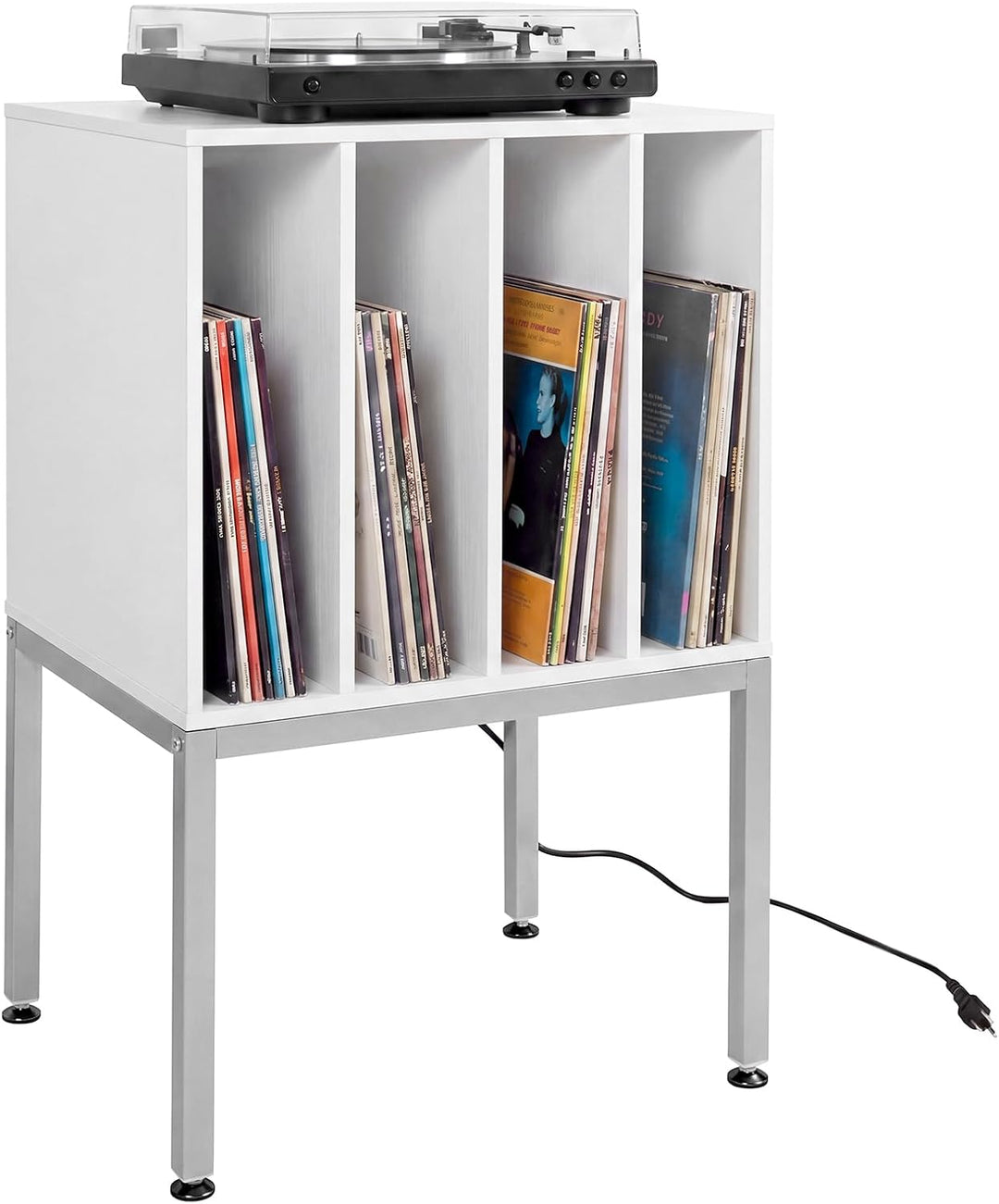 Giantex Record Player Stand with 4 Cabinet Up to 150 Albums