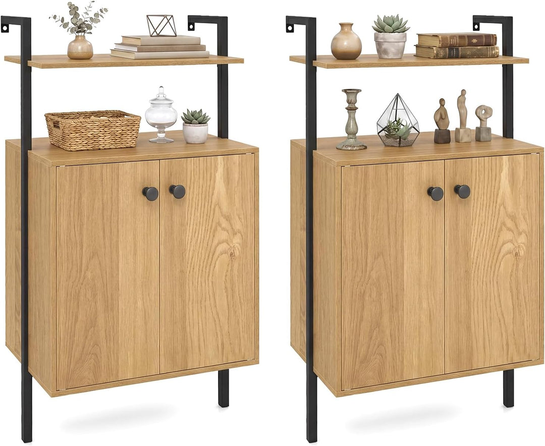Giantex 38" Tall Bookshelf with Storage Cabinet (1/2)