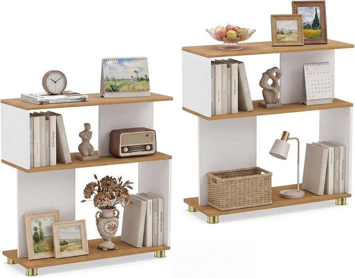 Giantex 3-Tier Geometric S Shaped Bookcase with Open Storage Shelves (1/2)