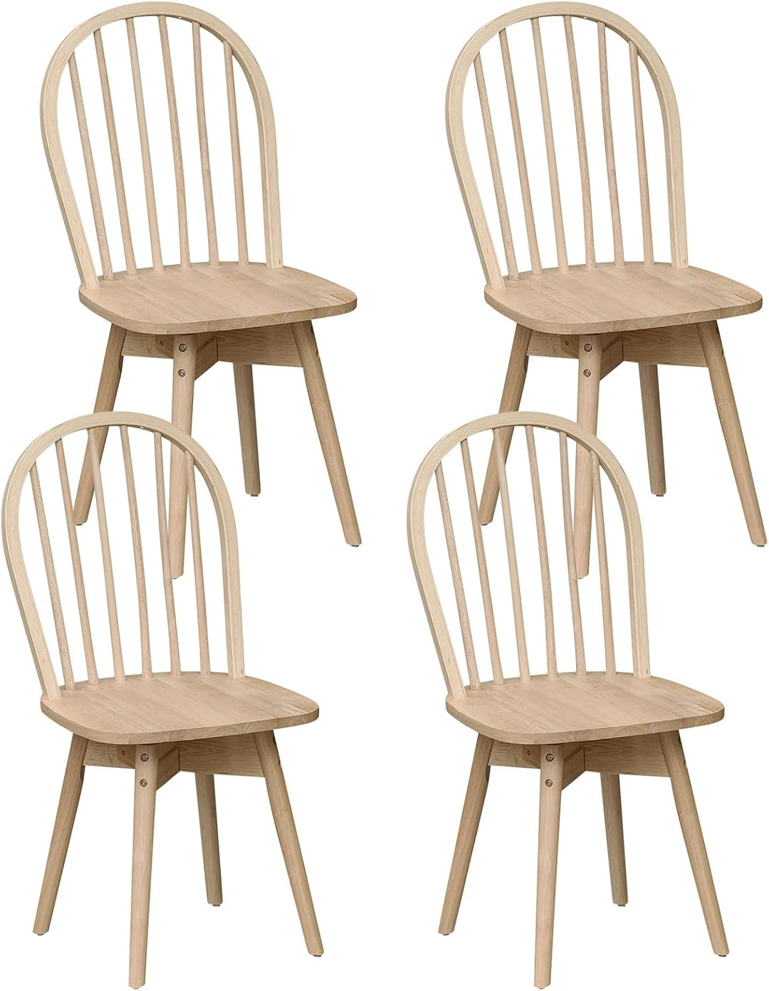 Giantex Windsor Dining Chairs Set of 2/4 Farmhouse Swivel Kitchen Chairs with Spindle Back