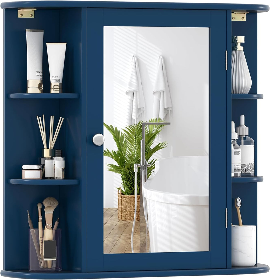 Giantex Mirrored Bathroom Medicine Cabinet - Wall Mounted Bathroom Hanging Cabinet with Single Door
