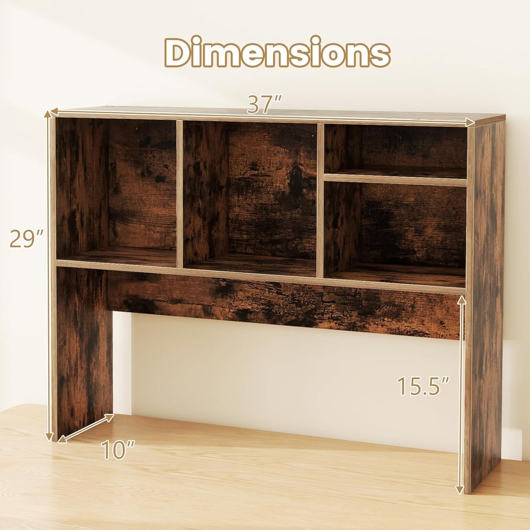 Countertop Storage Hutch with 4 Shelves for Computer Desk