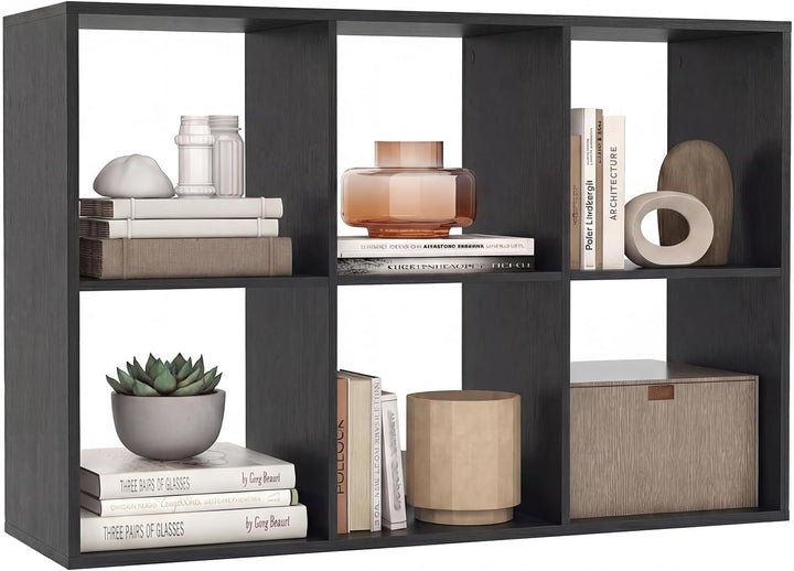 Giantex 6-Cube Bookcase, White Cubby Bookshelf w/Back Guardrail &amp; Anti-Tipping Kits