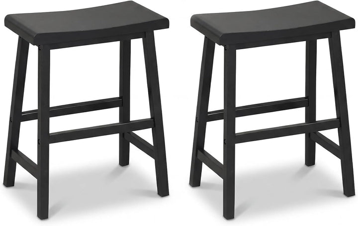 Giantex 24 Inch Counter Height Saddle Bar Stools with Footrest (2/4)