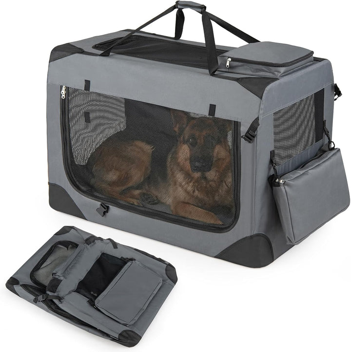 Giantex Folding Soft Dog Crate with 5-Sided Mesh