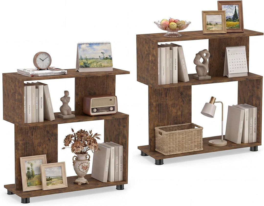 Giantex 3-Tier Geometric S Shaped Bookcase with Open Storage Shelves (1/2)