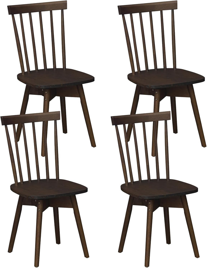 Giantex Windsor Mid Century Rubber Wood Kitchen Chairs with Swivel Seat &amp; Spindle Back (2/4)