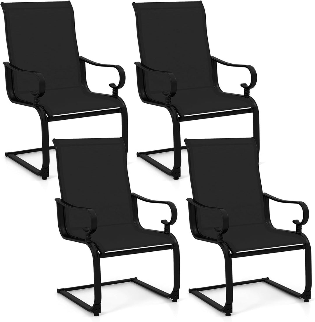 Giantex Patio Dining Chairs Set of 2/4 | High Back Outdoor Patio Chairs with Metal C Spring Frame