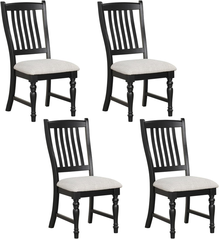 Giantex Wood Dining Chairs Set of 2/4 Farmhouse Kitchen Chairs with Solid Wood Frame, Max Load 355 Lbs