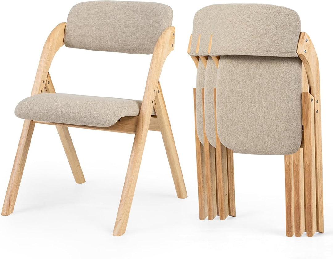 Giantex Folding Dining Chairs Set of 2/4 | Pre-Assembled Padded Kitchen Chairs