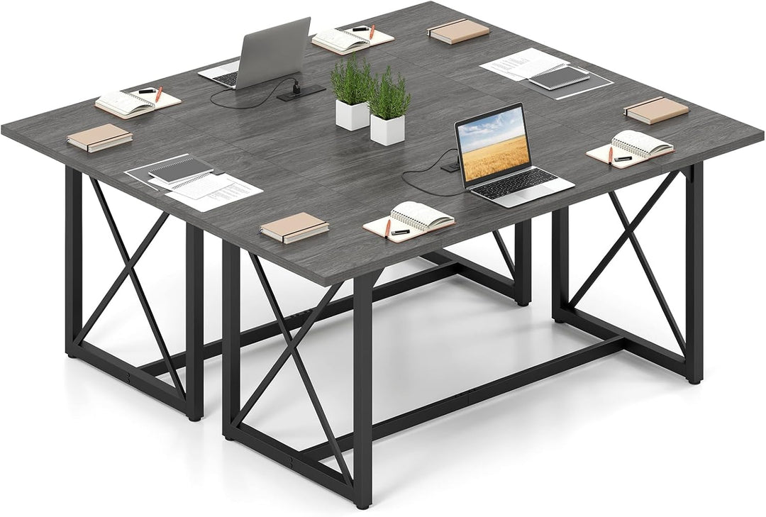 Giantex 6FT Large Rectangle Conference Table with Power Outlets (1/2)