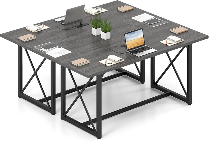 Giantex 6FT Large Rectangle Conference Table with Power Outlets (1/2)