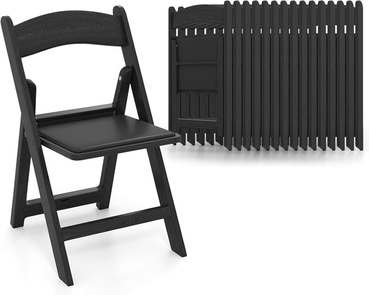 Giantex Folding Chairs Portable Resin Event Chairs with Padded Seat