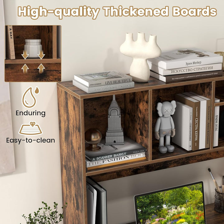 Countertop Storage Hutch with 4 Shelves for Computer Desk