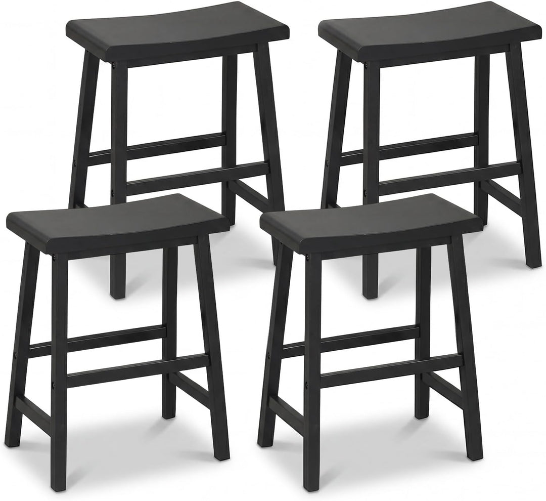 Giantex 24 Inch Counter Height Saddle Bar Stools with Footrest (2/4)