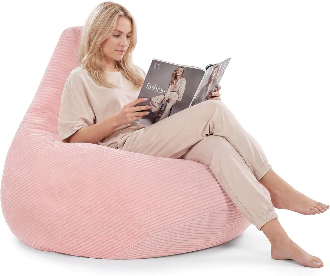 Giantex Bean Bag Chair for Adults | Accent Lazy Sofa with Skin-Friendly Corduroy Cover &amp; Soft Sponge Filling