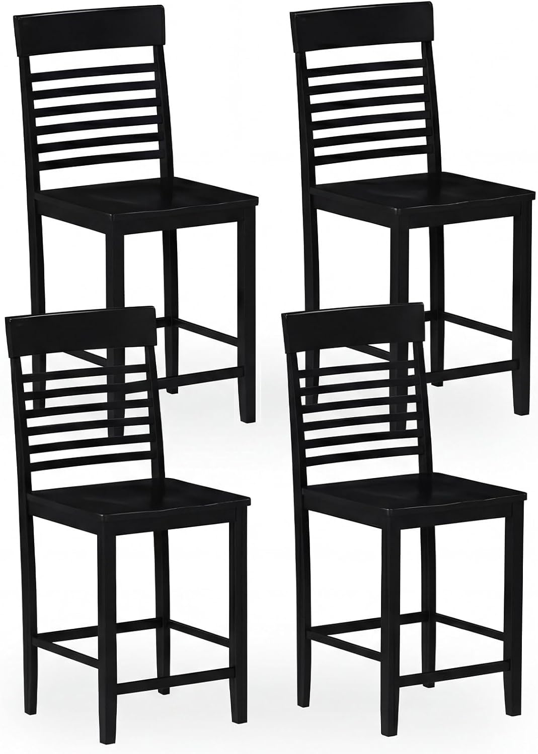 Giantex Dining Chair Set of 2/4 with Footrests and Solid Wood Frame