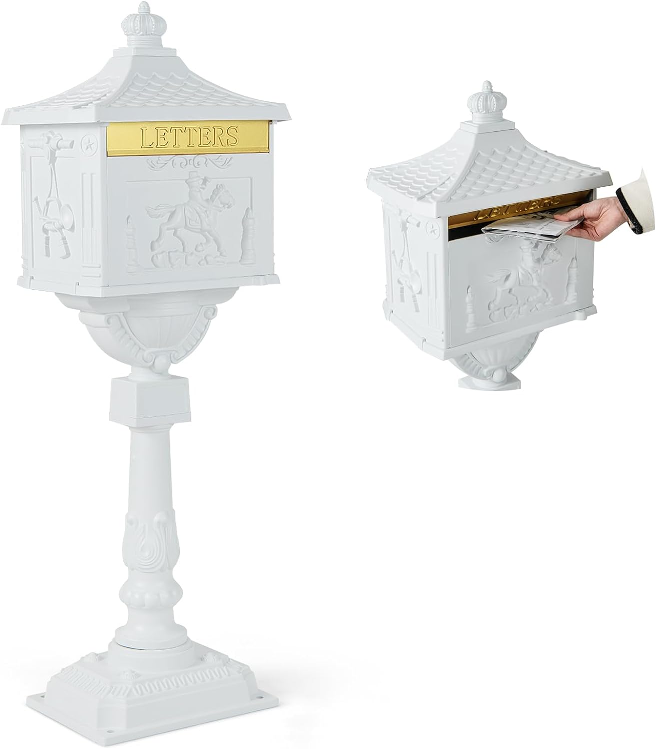 Giantex Cast Aluminum Mailbox with Post