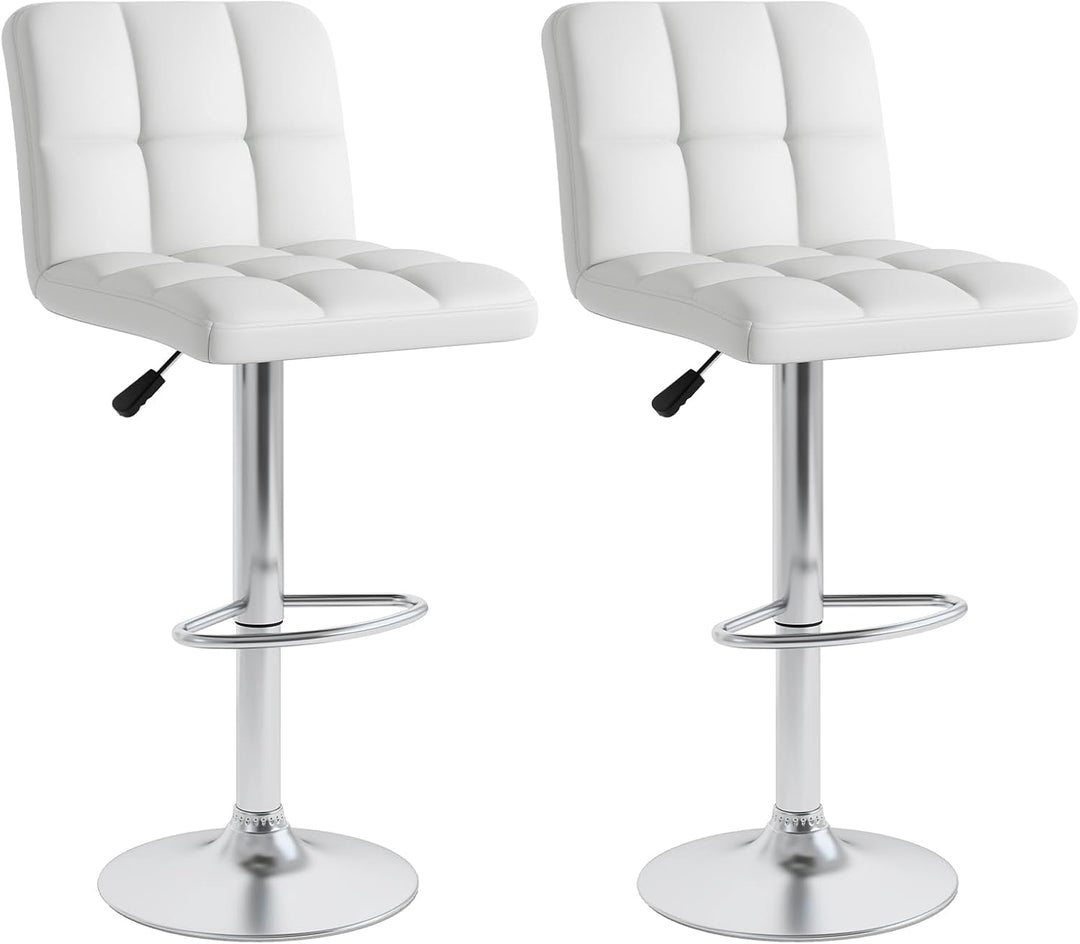 Giantex Swivel Bar Stools Set of 2/4, Upholstered Counter Height Bar Chairs with Back
