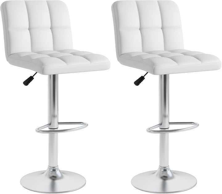 Giantex Swivel Bar Stools Set of 2/4, Upholstered Counter Height Bar Chairs with Back