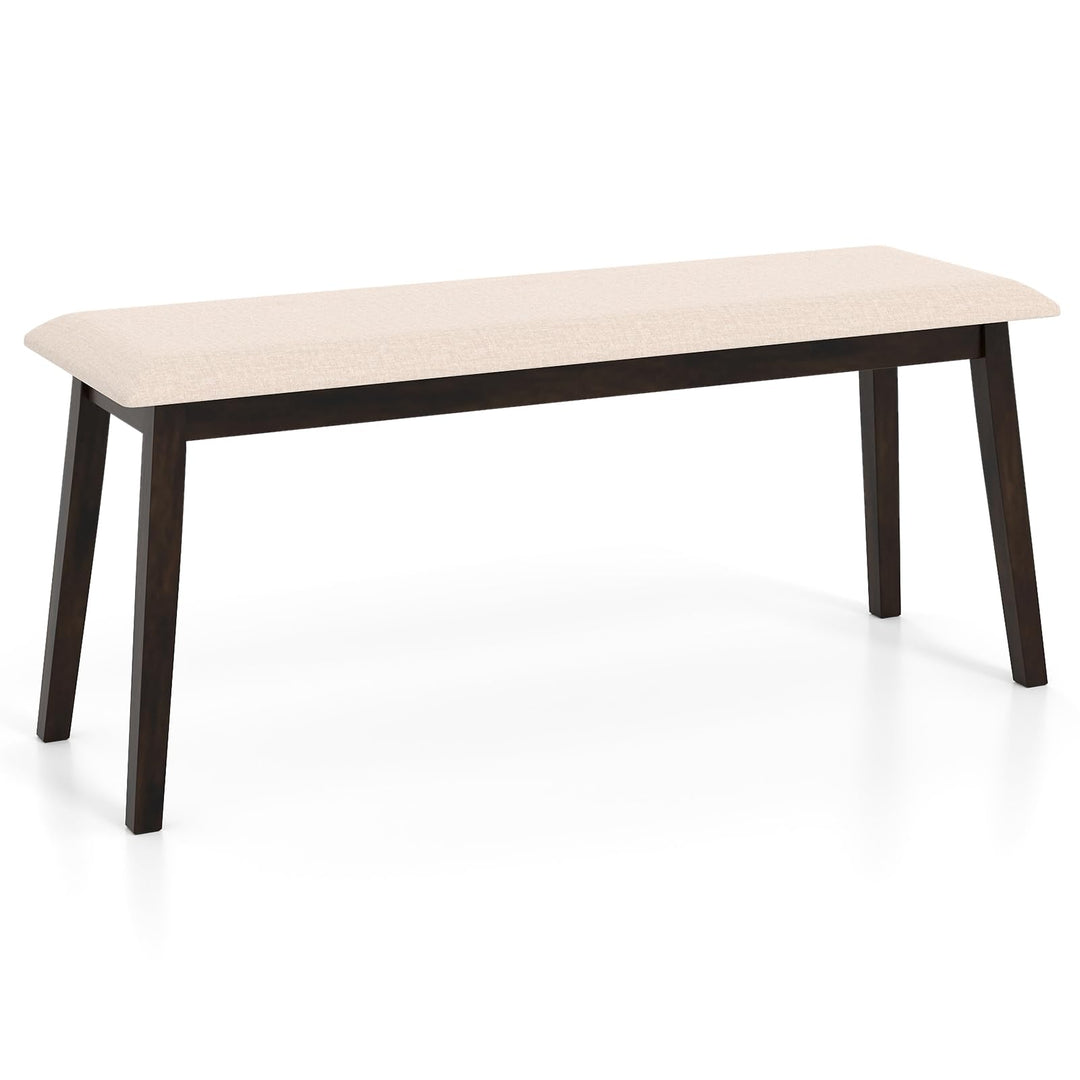 GIANTEX 43.5" Upholstered Dining Bench with Rubber Wood Frame (1/2)