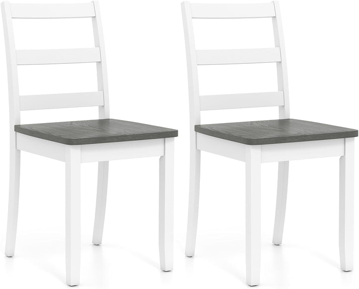 Giantex Wood Dining Chairs Set of 2/4 - Wooden Armless Kitchen Chairs with Solid Rubber Wood Legs